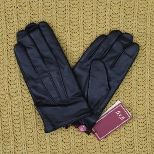 G' s 'G Black Genuine Leather Gloves S/M